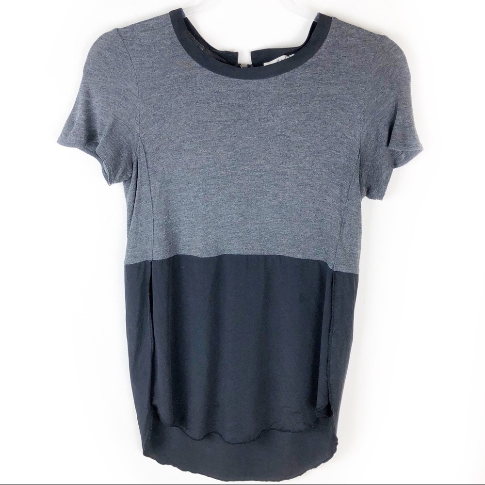 Wilfred with Silk- Aritzia Gray silk tunic XXS